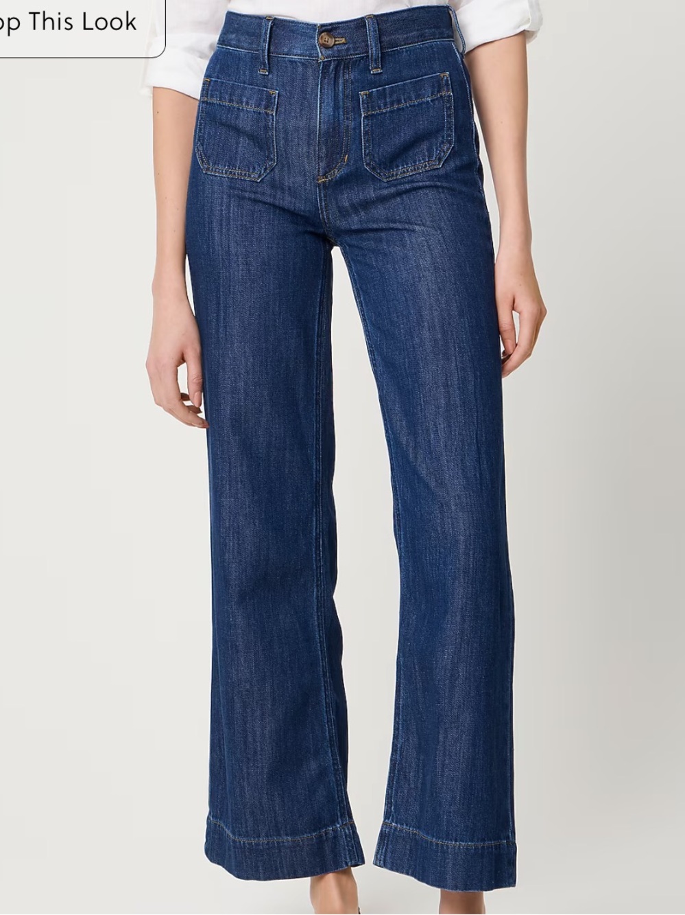 J. Crew Factory Petite light-feel Lizzie wide-leg jean